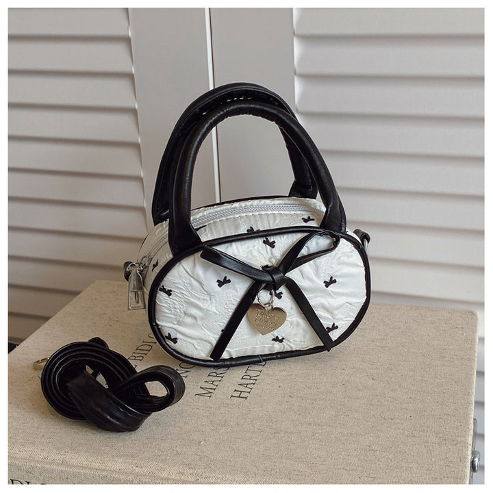 Quilted Mini Handbag with Heart Detail Bowlift