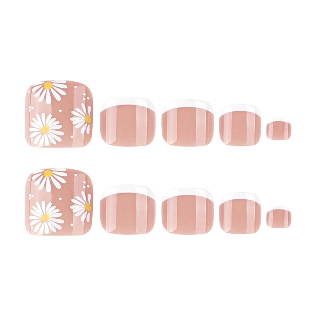 Artful toenail art with floral motifs Bowlift