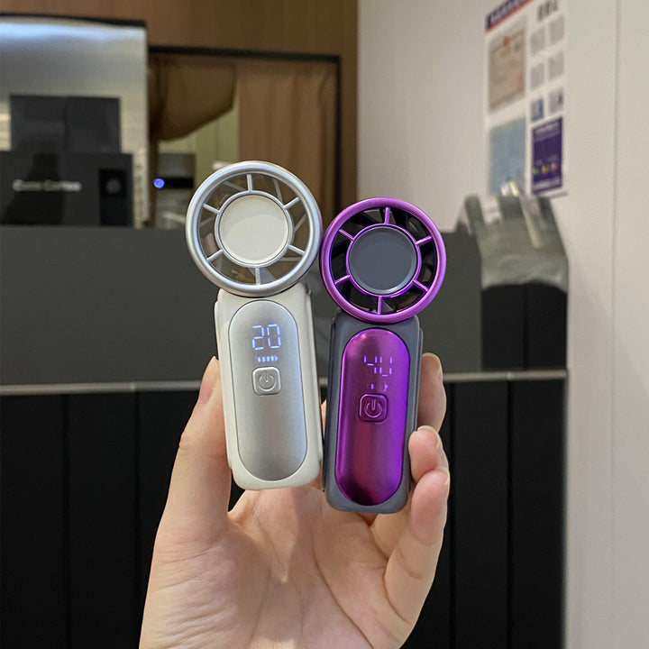 Unisex nan compact USB rechargeable bladeless handheld fan with digital LED display Bowlift