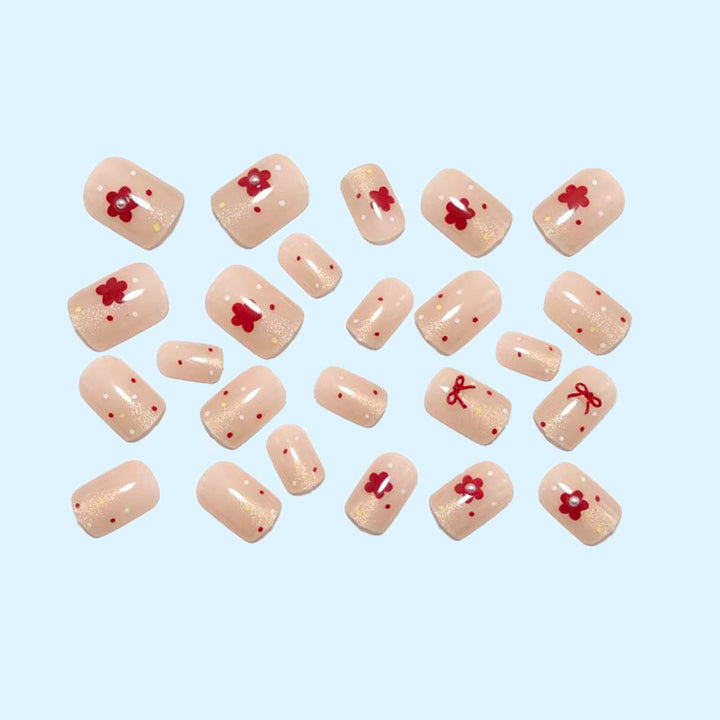 Artificial nails with festive decorations Bowlift