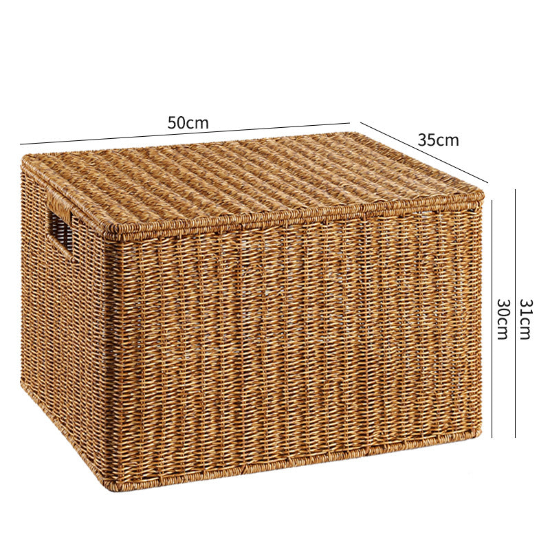 Handcrafted Rectangular Wicker Storage Box Bowlift