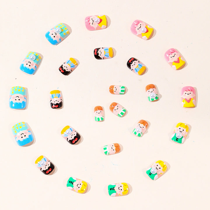 Playful Cartoon Character Nail Art Set Bowlift