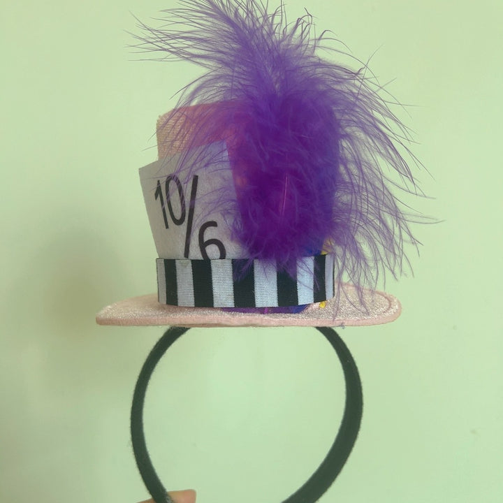 Unisex nan Party hairband with mini top hat and patriotic star ribbon Bowlift