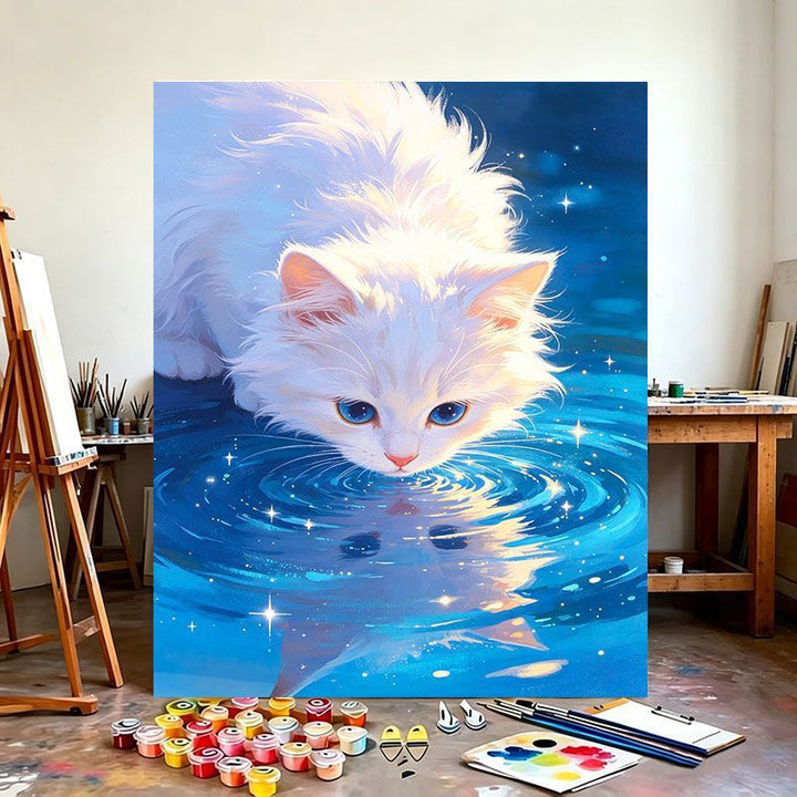 Mystical Cat-Themed Canvas Artwork Bowlift