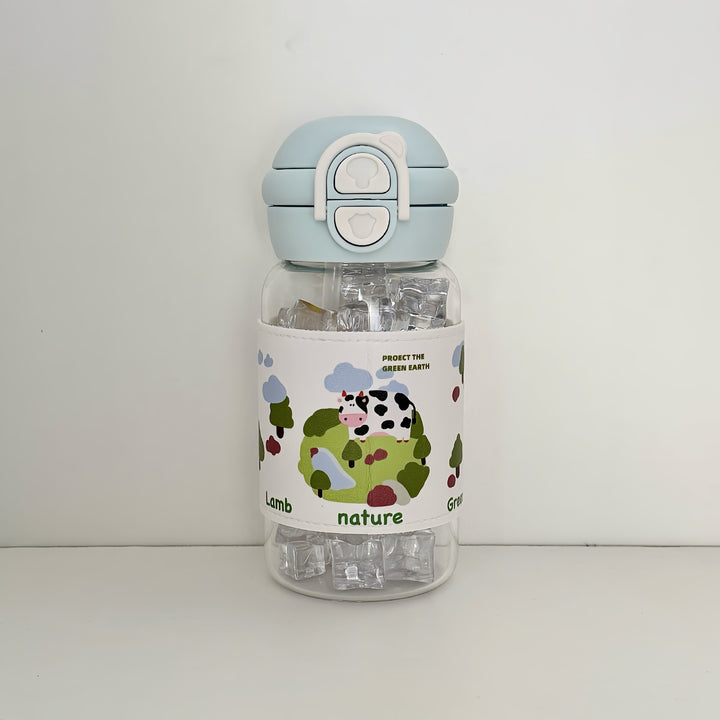 Women's water bottle with creative design and integrated straw Bowlift
