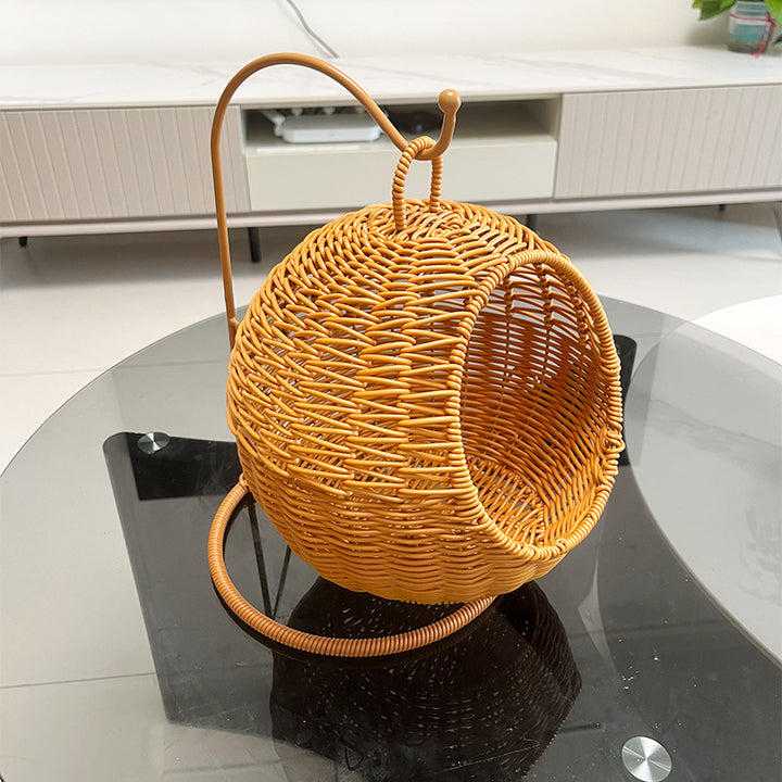 Modern Hanging Woven Basket Stand Bowlift