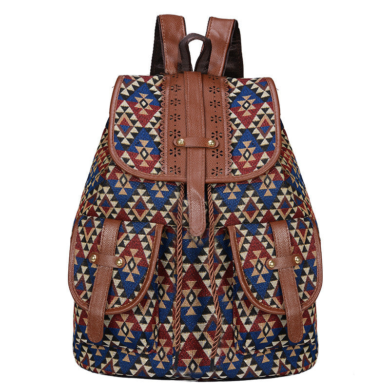 Bohemian Ethnic Print Backpack Bowlift