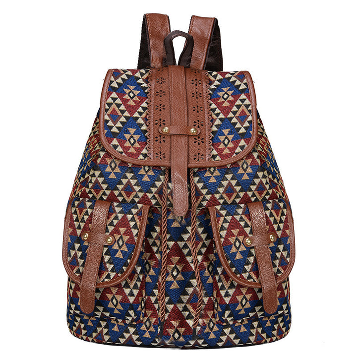 Bohemian Ethnic Print Backpack Bowlift
