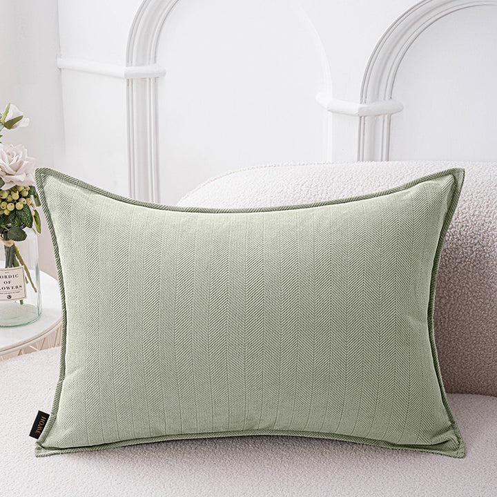 Decorative Herringbone Texture Cushion Cover with Piped Edge Bowlift