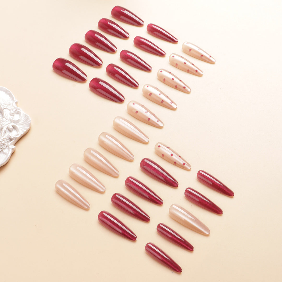 Premium Decorative Stiletto Press-On Nail Set Bowlift