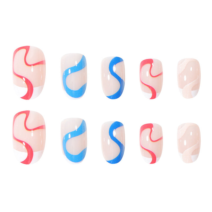 Artistic Abstract Press-On Nail Set Bowlift