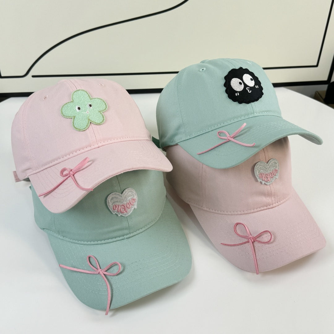 Women's Adjustable Embroidered Bow Cap Bowlift