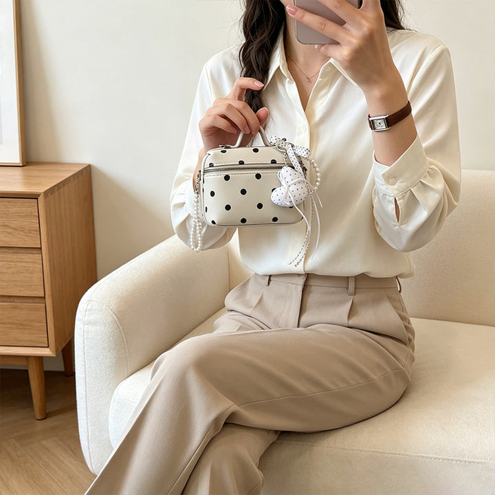 Chic Polka Dot Crossbody Bag Bowlift