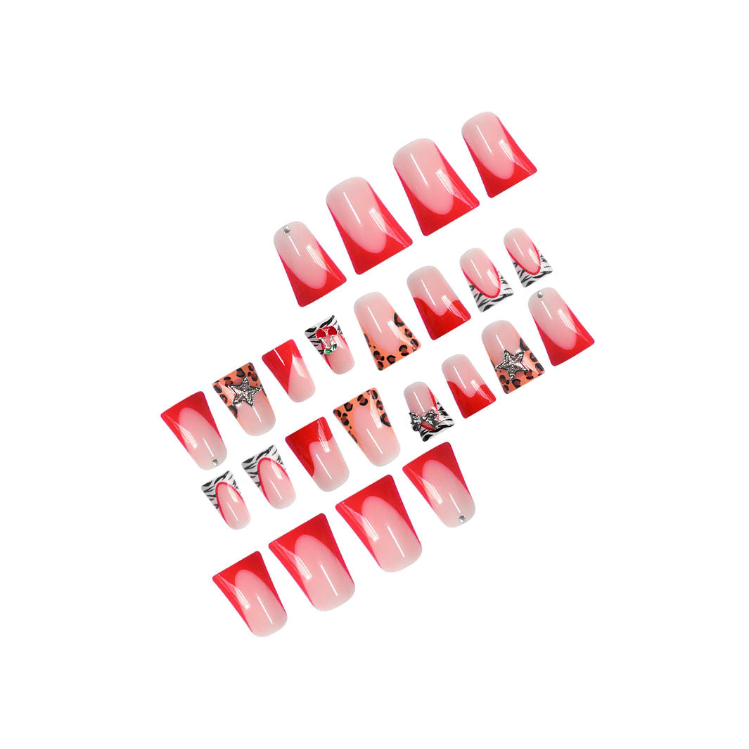 Artistic Press-On Nail Set with Unique Accents Bowlift