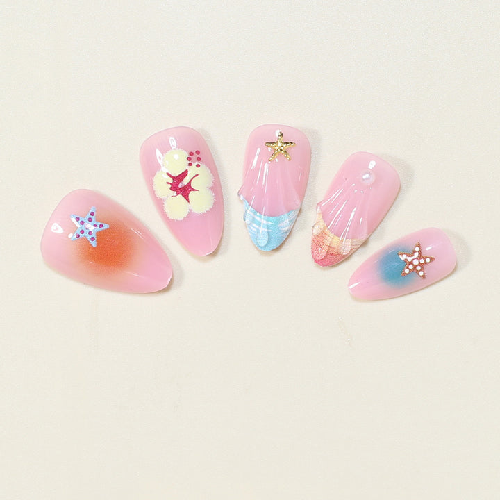 Artistic Ocean-Inspired Press-On Nail Art Bowlift