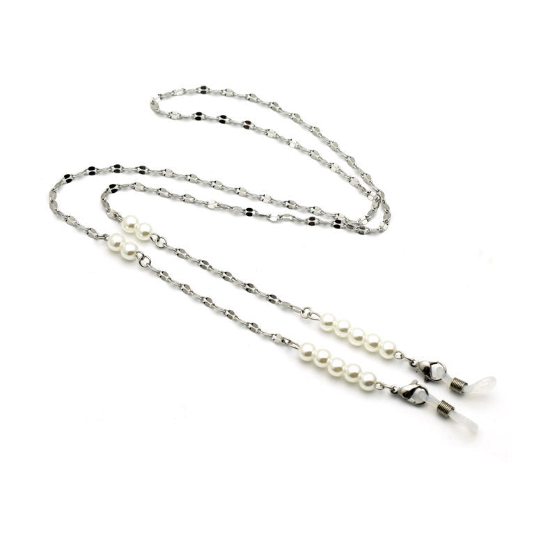 Decorative Pearl-Linked Eyewear Chain Bowlift