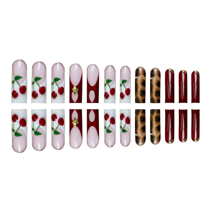 Artistic Cherry-Themed Nail Enhancements Bowlift