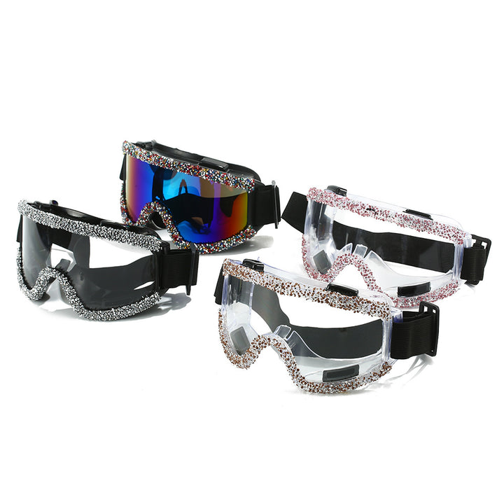 Women's glamorous ski goggles with sparkling decorative frame Bowlift