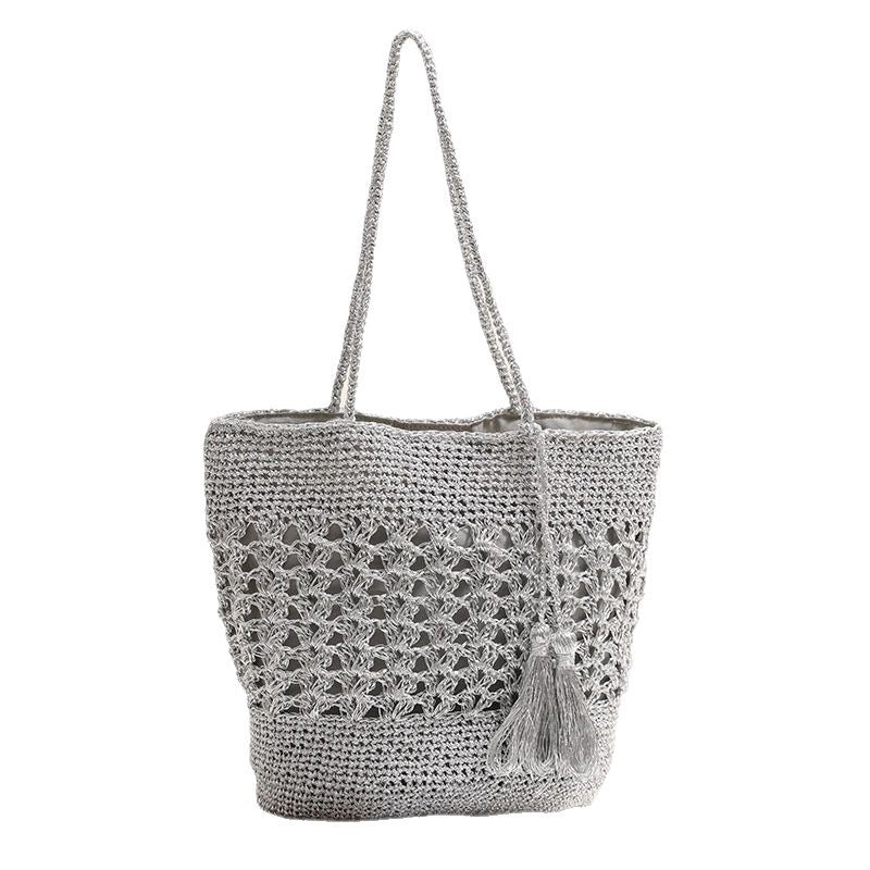 Crocheted tote bag with elegant tassels Bowlift