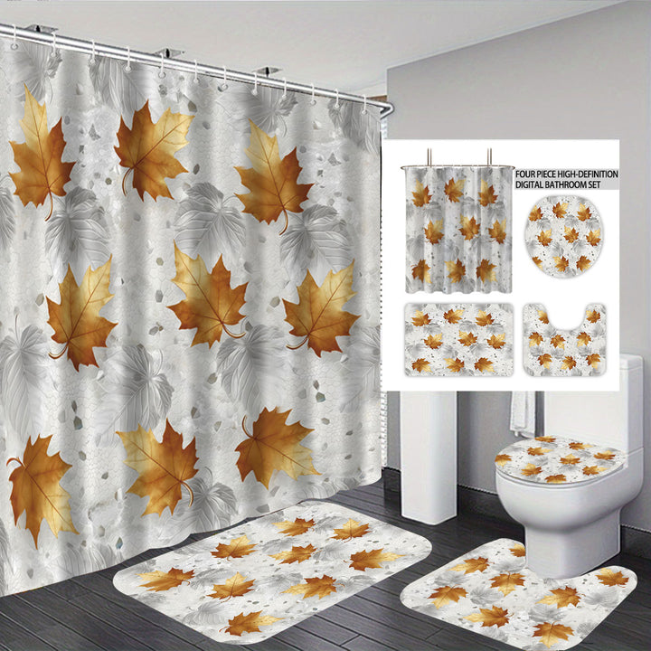 Autumn Leaves Digital Bathroom Set Bowlift