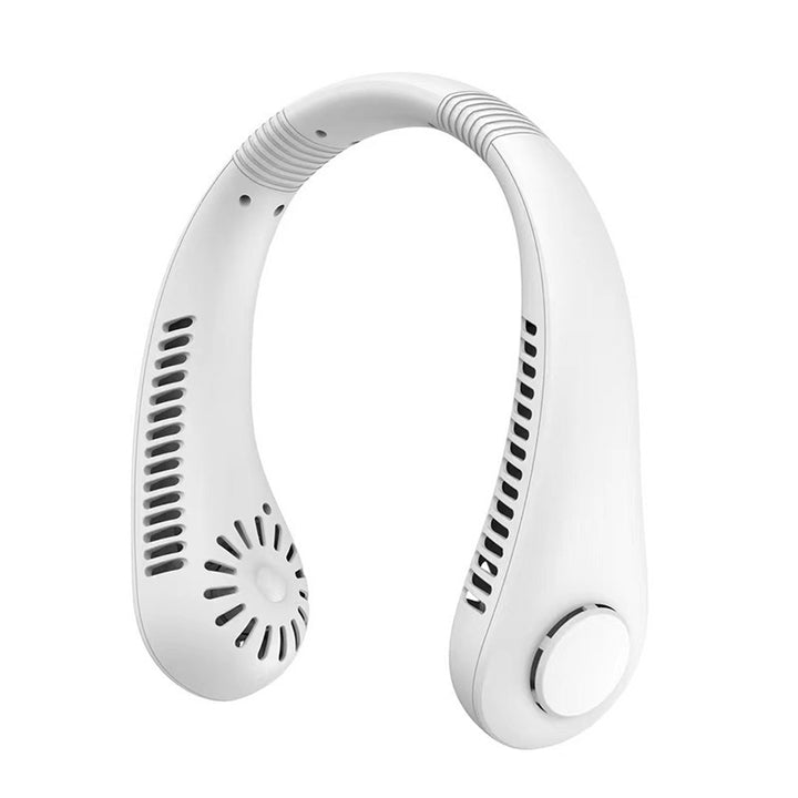 Cooling hands-free wearable neck fan with brushless motors and USB-C rechargeable Bowlift