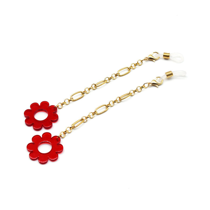 Flower-Patterned Eyewear Retainer Chain Bowlift