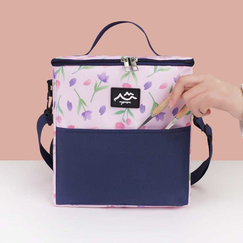 Insulated Floral Print Lunch Box Cooler Bowlift