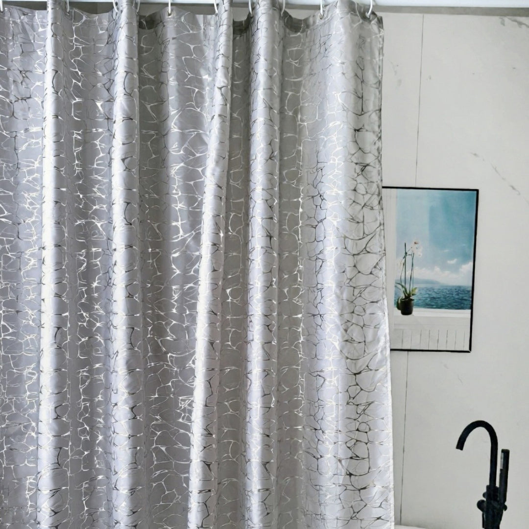 Elegant Textured Shower Curtain Bowlift