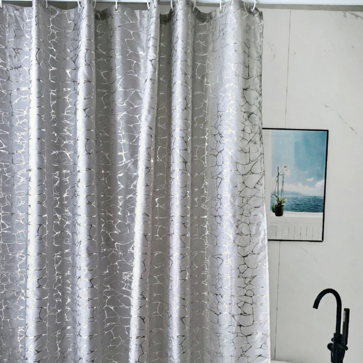 Elegant Textured Shower Curtain Bowlift
