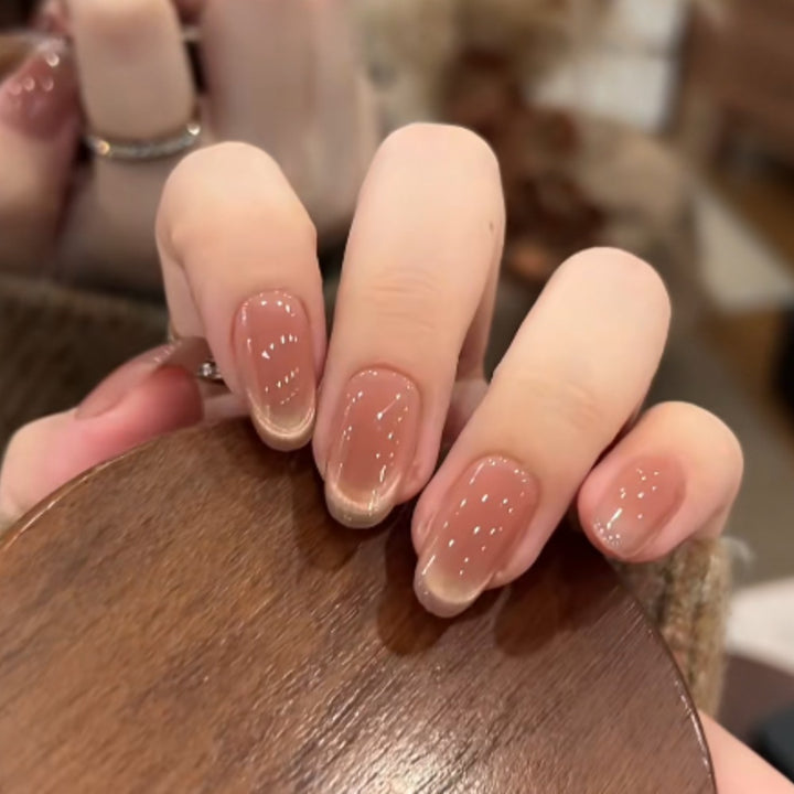 Artistic Press-On Nail Set with Star Design Bowlift