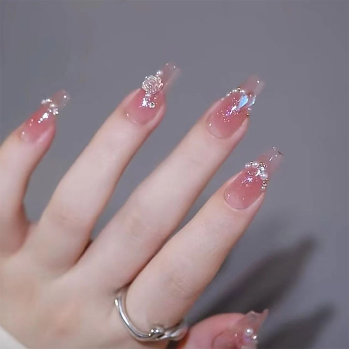 Decorative Transparent Press-On Nail Tips Bowlift