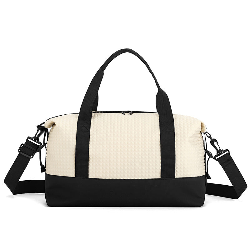Textured Fabric Travel Duffle Bag Bowlift
