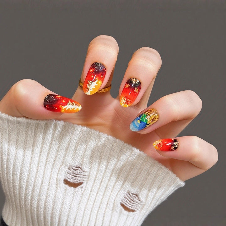 Artificial Nails in Modern Tribal Design Bowlift