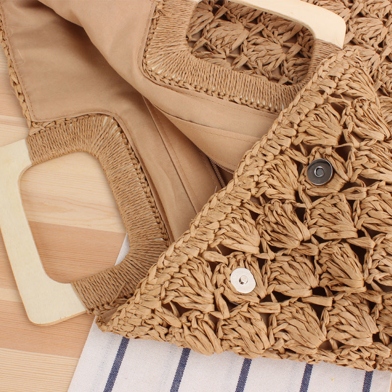 Handbag Made of High-Quality Woven Material Bowlift