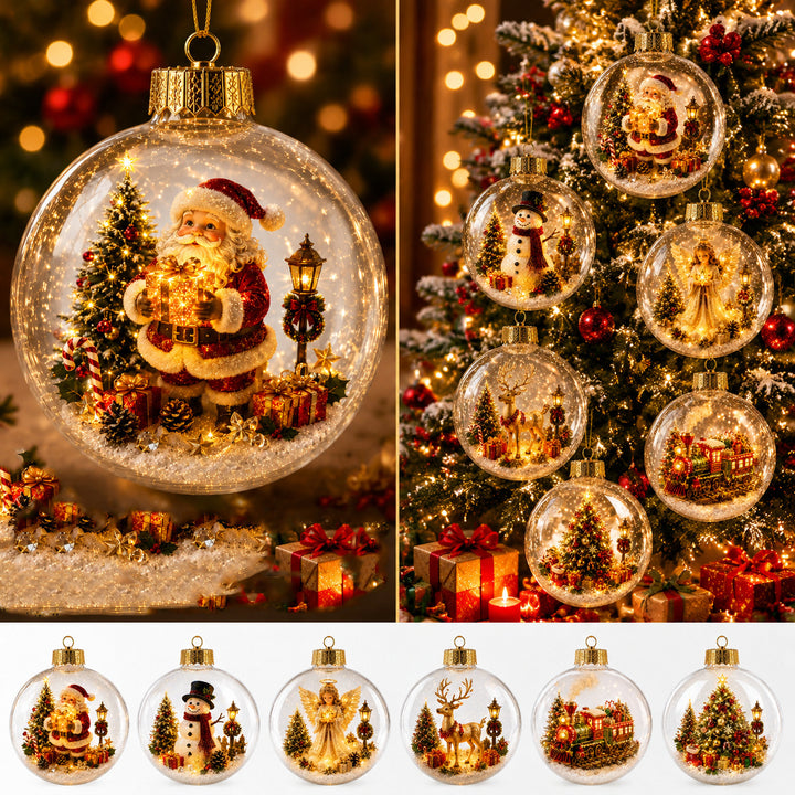 3D Santa Snow Globe Christmas Tree Ornament