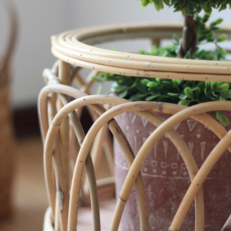 Rattan plant stand with modern design Bowlift