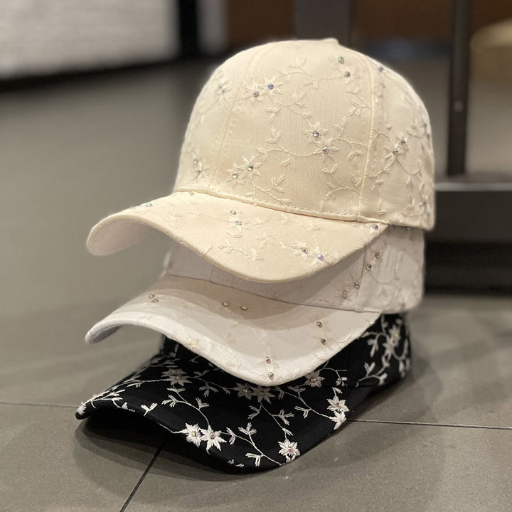 Women's Embroidered Rhinestone-Detail Baseball Cap Bowlift