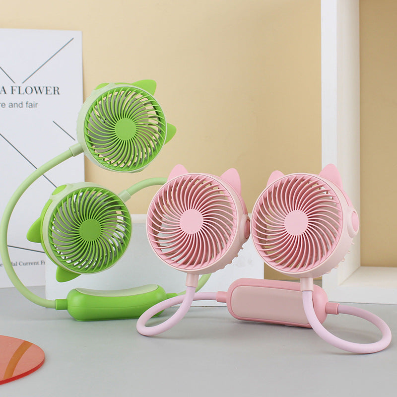 Women's Portable Mini Neck Fan with Dual Blower Bowlift