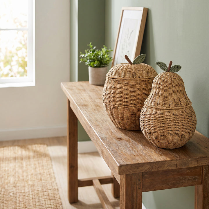 Decorative Woven Fruit-Shaped Storage Basket Bowlift