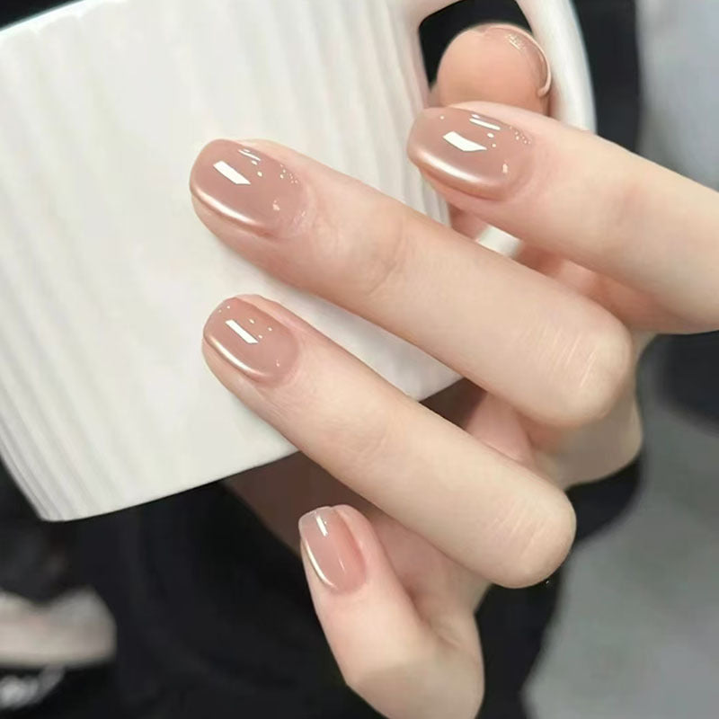 Elegant French Tip Press-On Nail Set Bowlift
