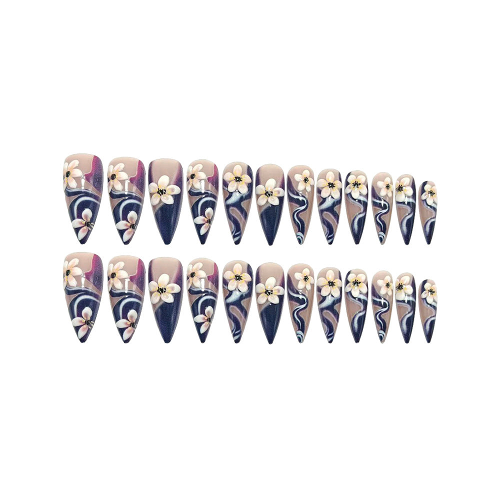 Extravagant Art Nails with Floral Design Bowlift