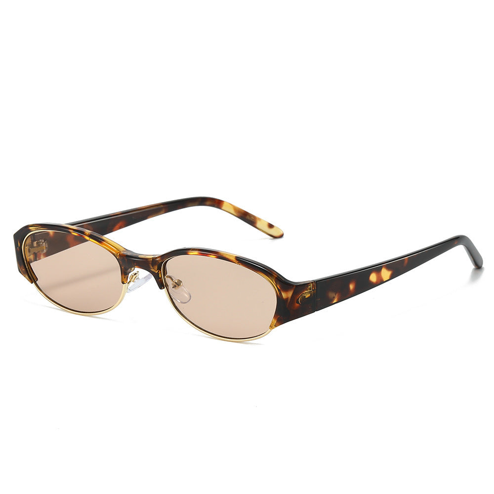 Vintage-Inspired Slim Oval Sunglasses Bowlift