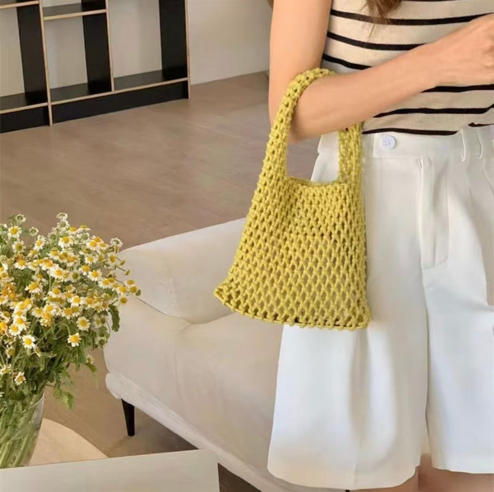 Macrame Tote Bag with Modern Design Bowlift