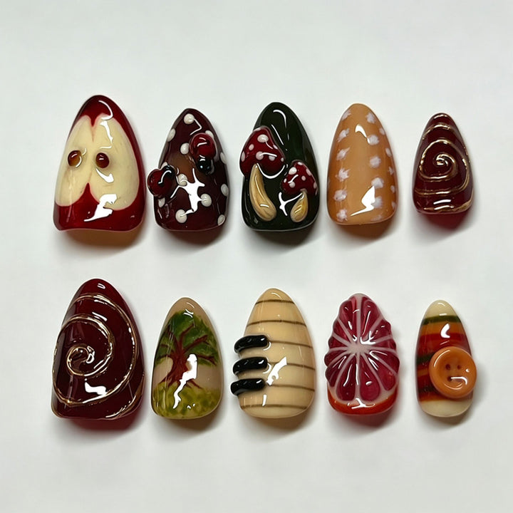 Creative nail art with playful designs Bowlift