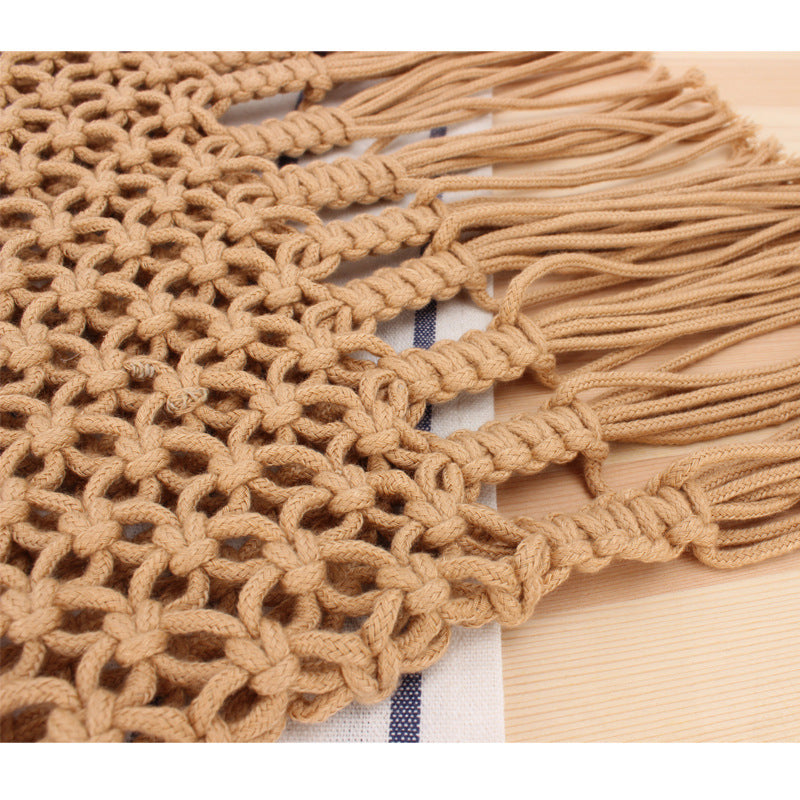 Macramé Crossbody Bag with Fringes Bowlift