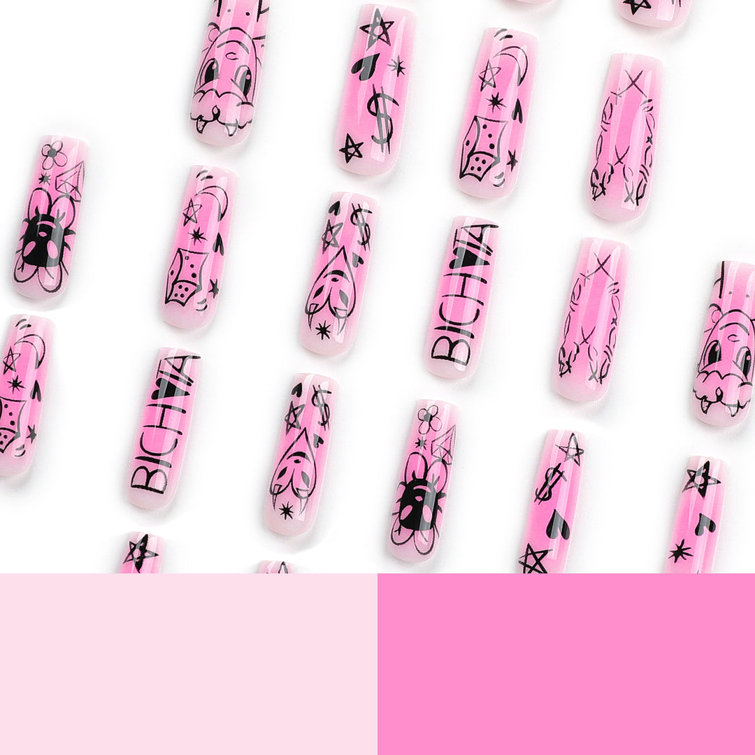 Artificial artificial nails with playful design Bowlift
