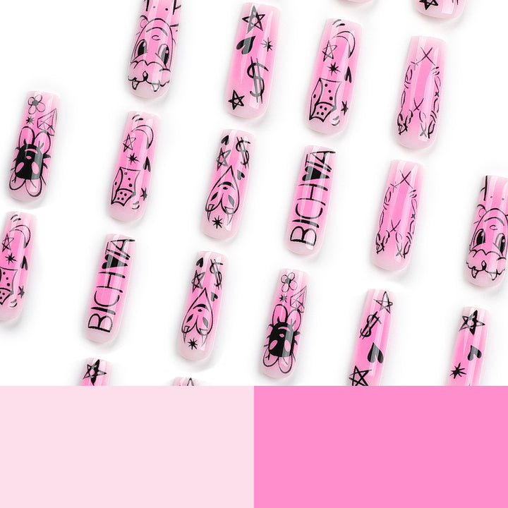 Artificial artificial nails with playful design Bowlift