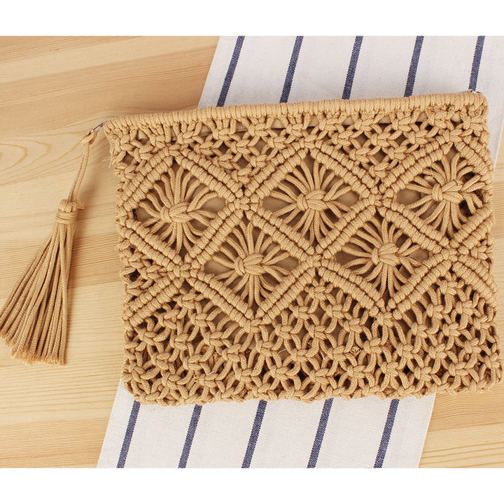 Macrame Clutch with Filigree Design Bowlift