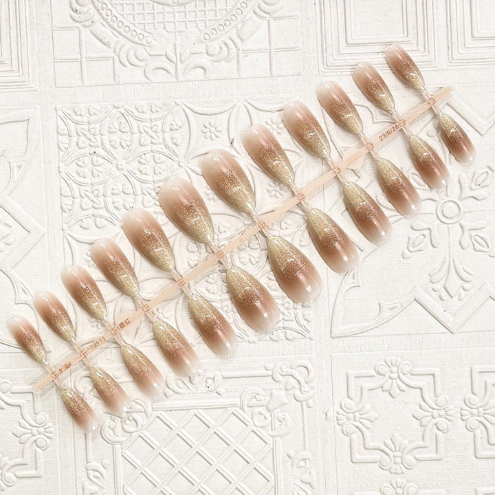 Premium Glitter Ombre Press-On Nails Bowlift