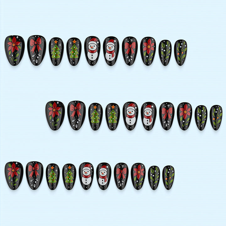 Artificial nail set with festive Christmas design Bowlift